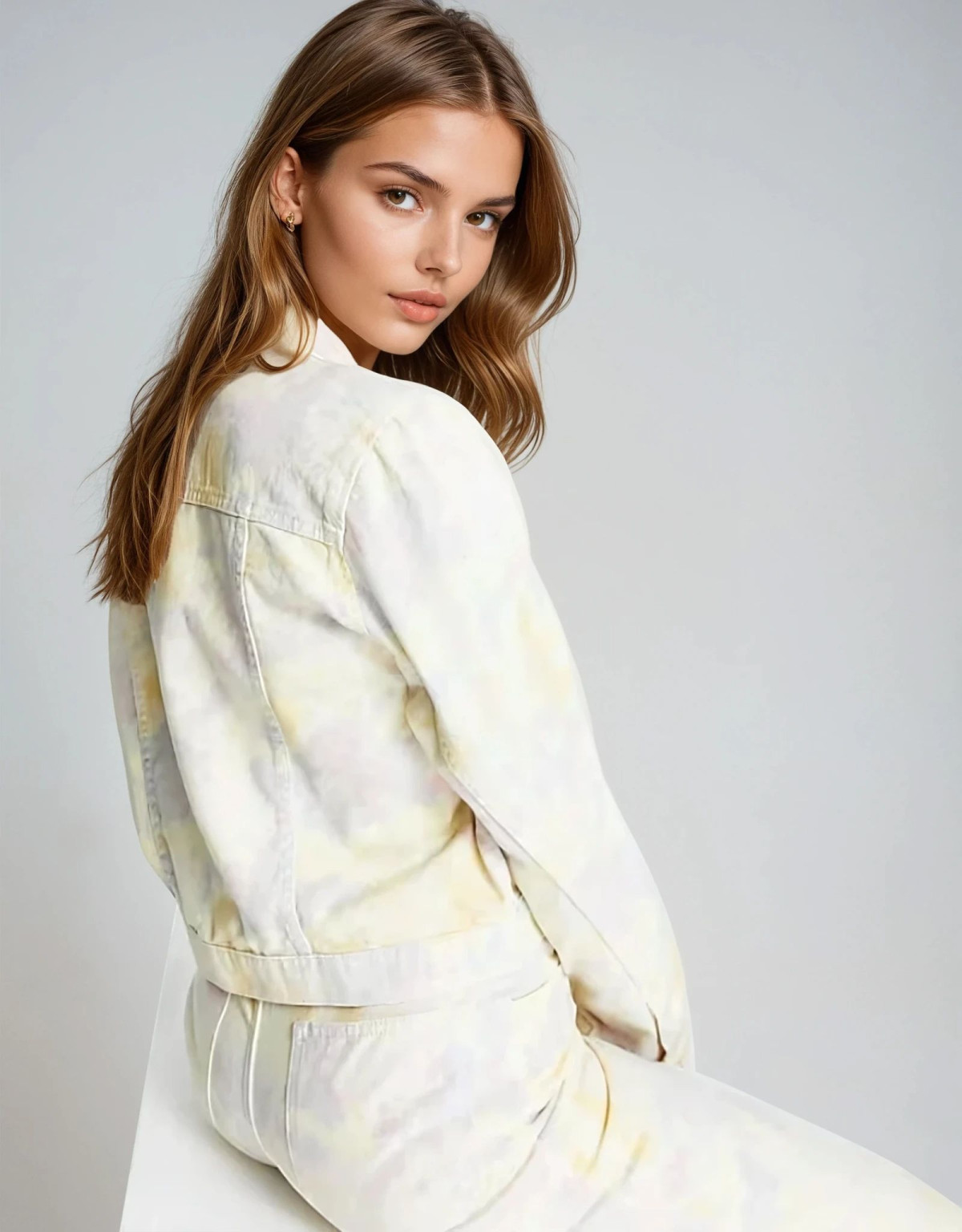 kurtka guziki wzór tie dye