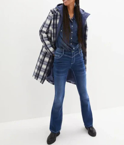 SPODNIE DAMSKIE CASUAL DZWONY PLUS SIZE BAWEŁNA