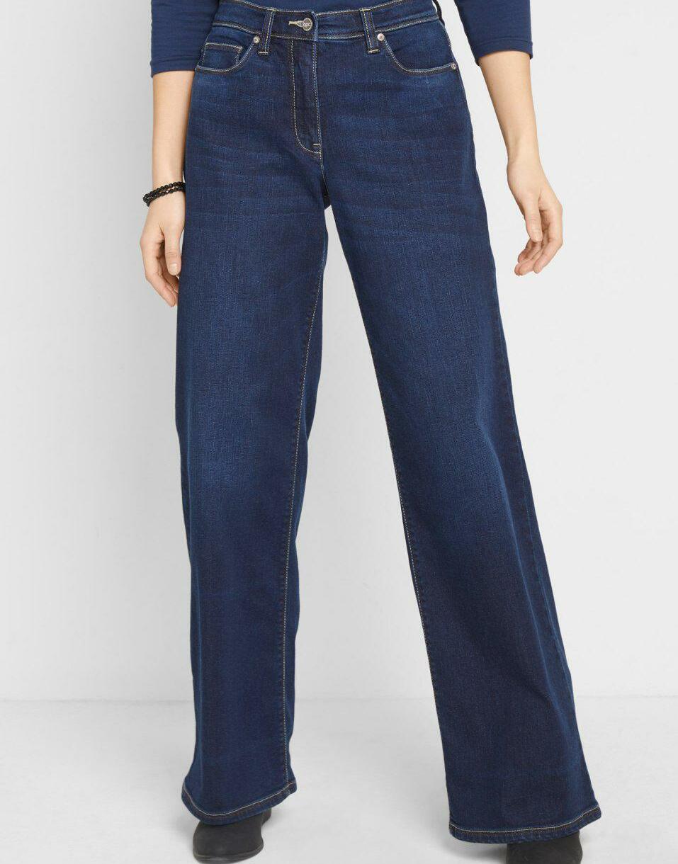 NIEBIESKIE SPODNIE JEANS PROSTA NOGAWKA 