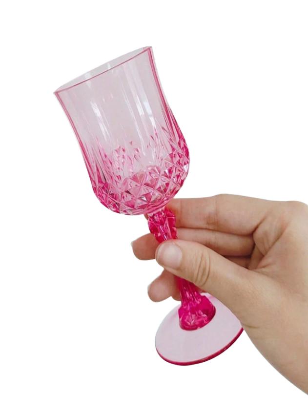 RÓŻOWy plastikowy kieliszek do wina 1szt