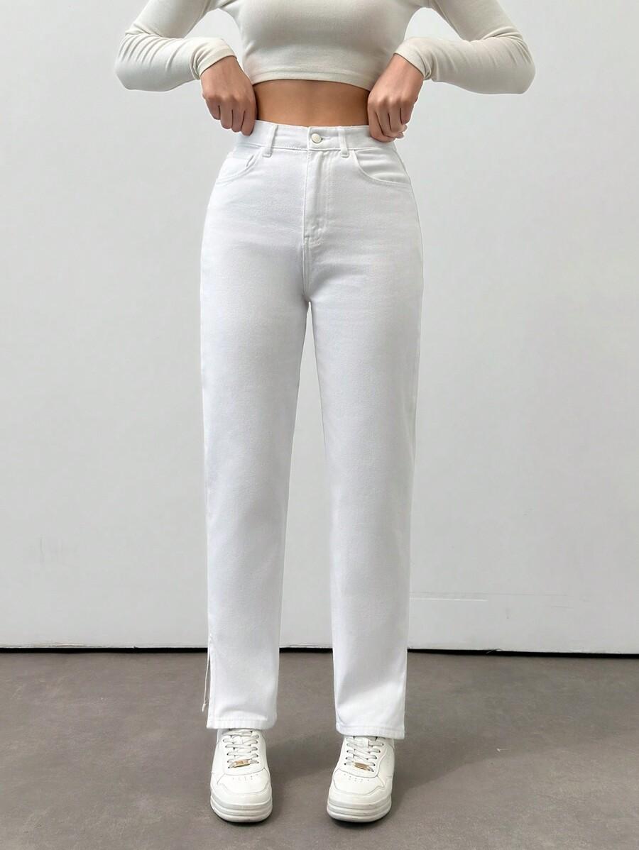 BIAŁE SPODNIE JEANS 