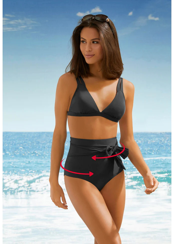 CZARNY DÓŁ OD BIKINI WIĄZANIE