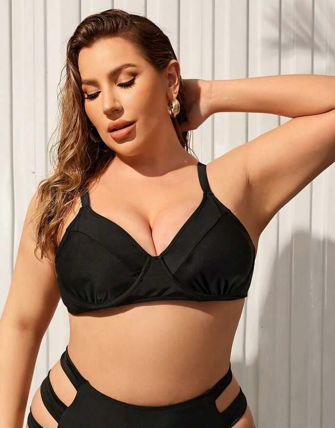 czarna usztywniana góra od bikini