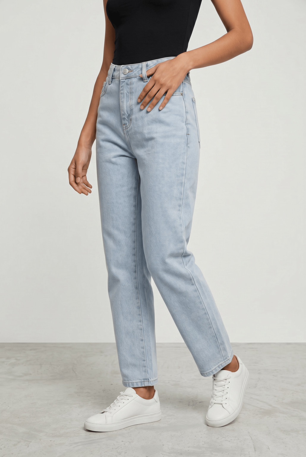 NIEBIESKIE PROSTE SPODNIE JEANS