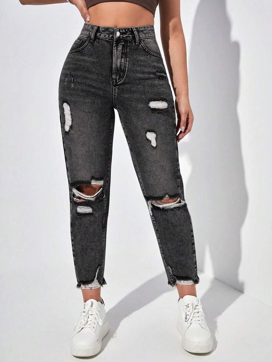 czarne spodnie jeans 