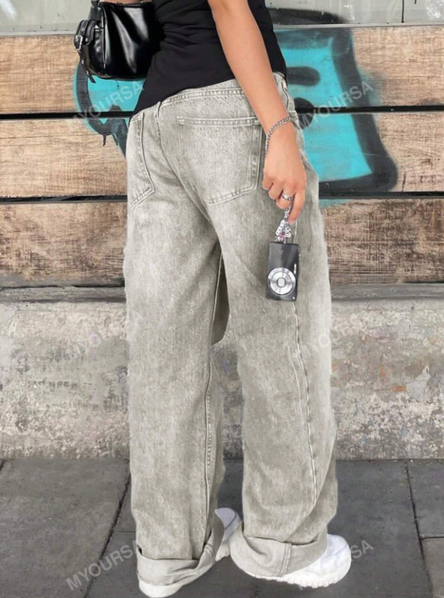 SZARE LUŹNE SPODNIE JEANS 