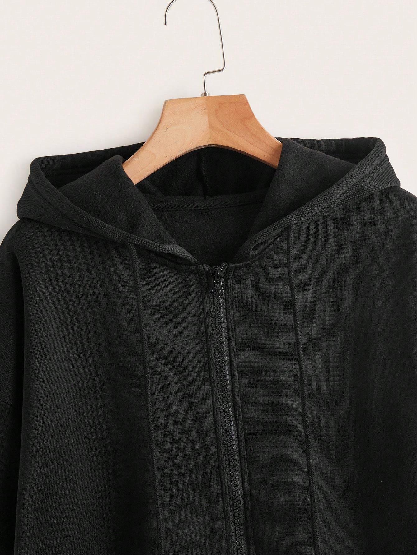 CZARNA BLUZA KAPTUR ZAMEK