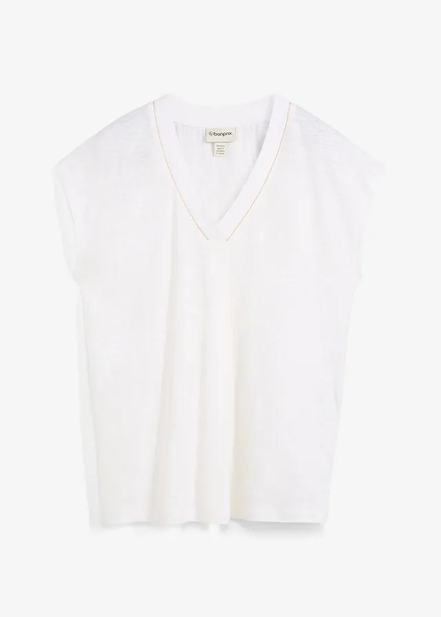 T-SHIRT DAMSKI LNIANY DEKOLT V