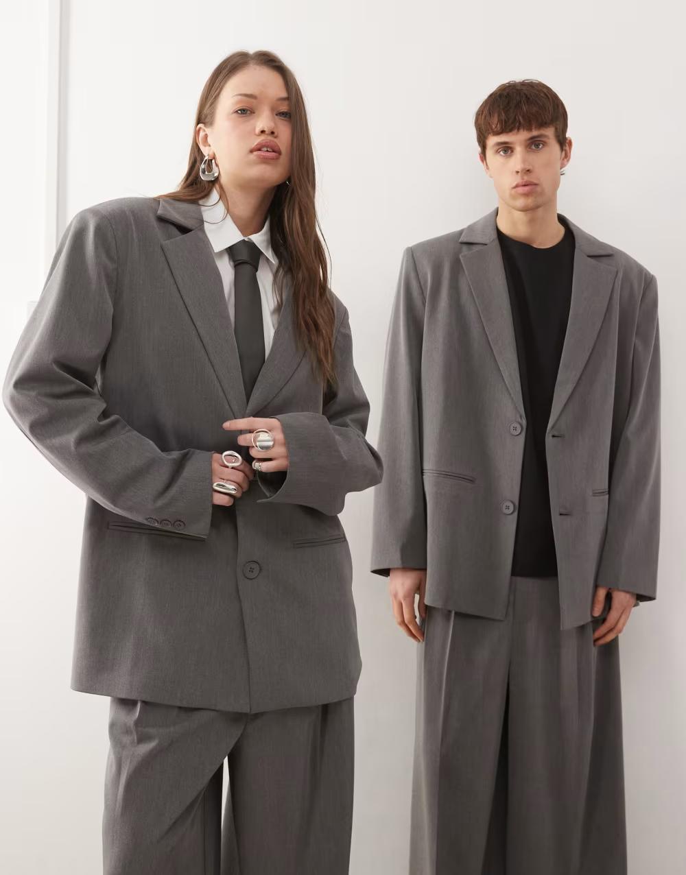 SZARA MARYNARKA OVERSIZE