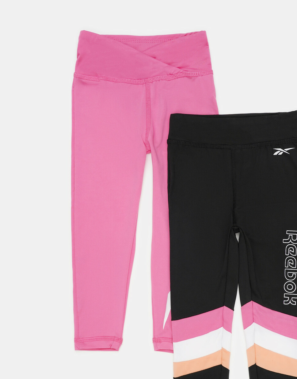 różowe gładkie legginsy sportowe asymetria