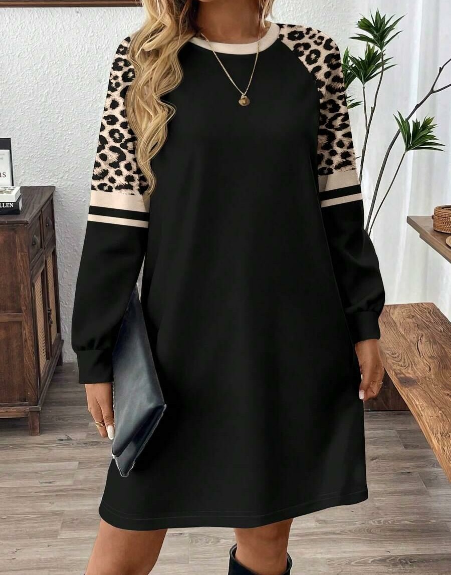 sukienka  dresowa przed kolano animal print