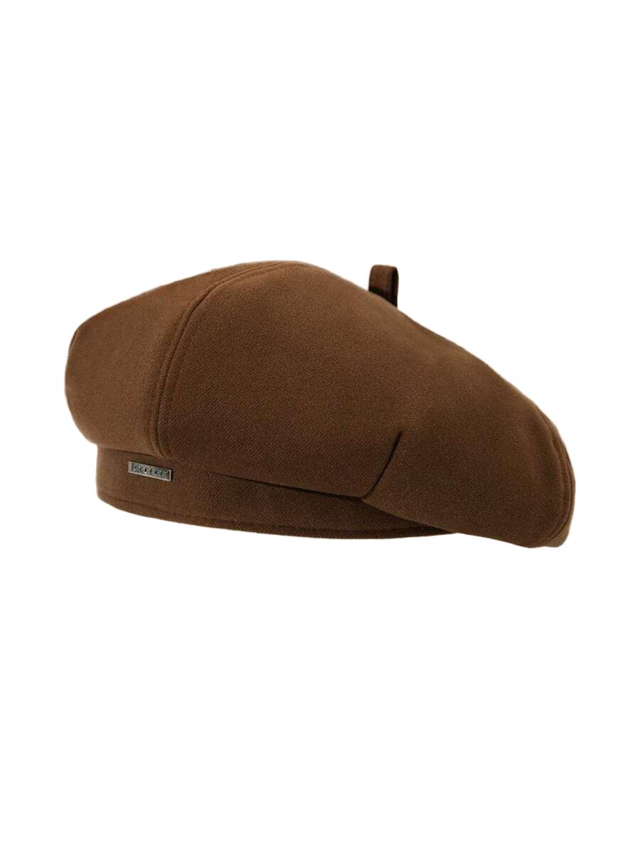 brązowy beret casual 