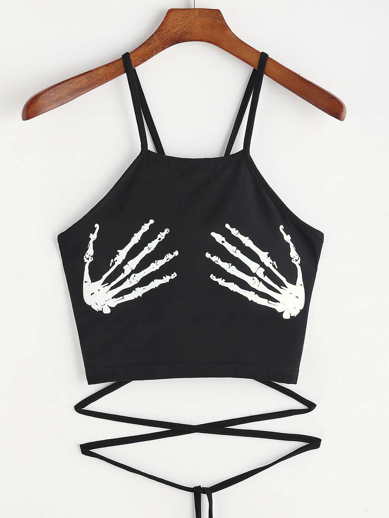 czarny top print