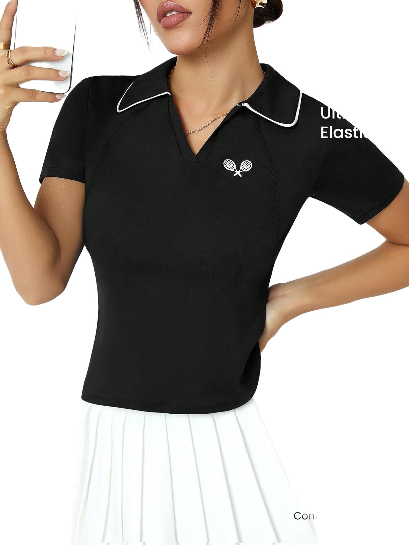 T-SHIRT POLO DAMSKI V-DEKOLT REGULAR
