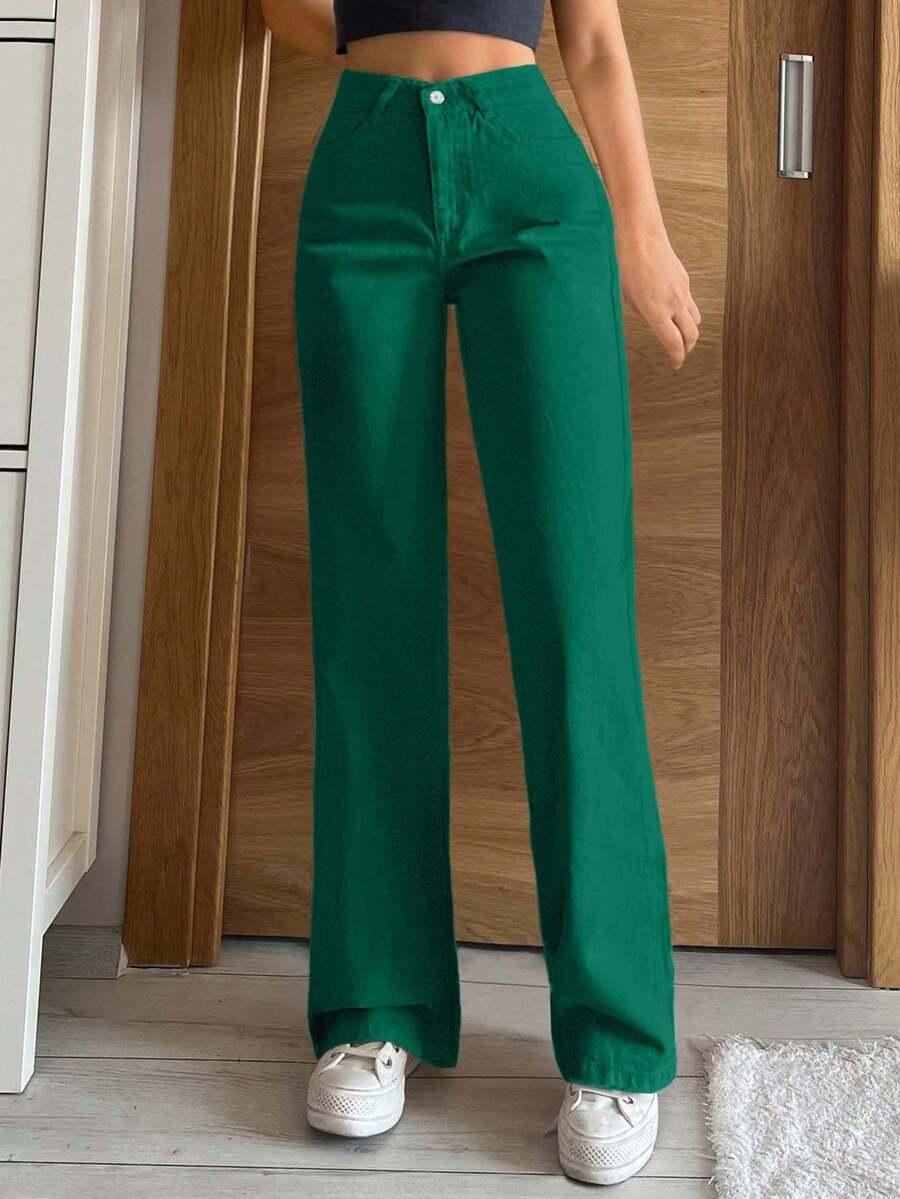 ZIELONE SPODNIE JEANS 