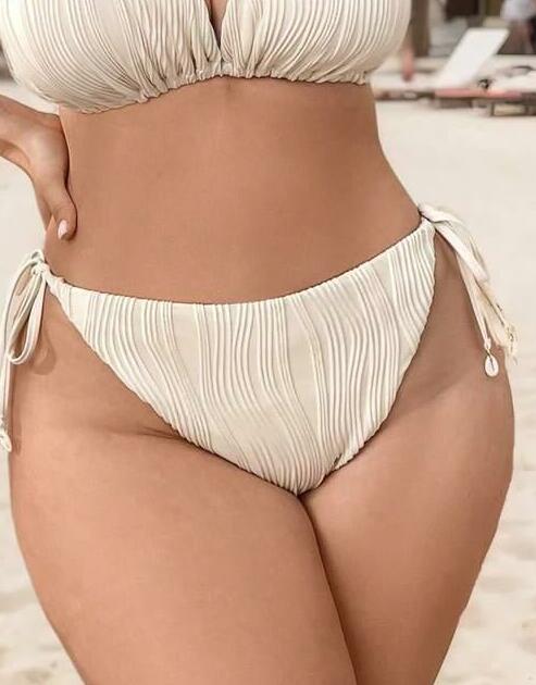 Beżowy dół od bikini
