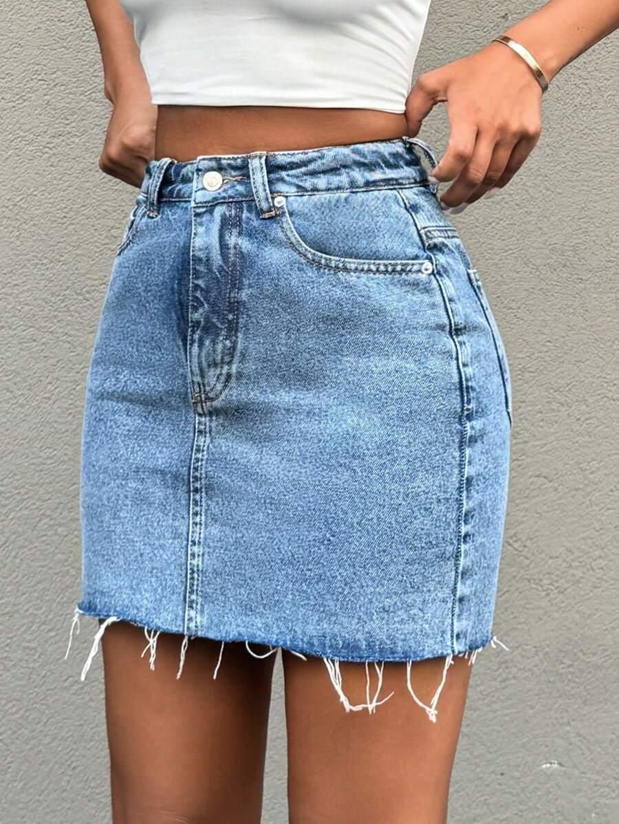 NIEBIESKA MINI SPÓDNICA JEANS 