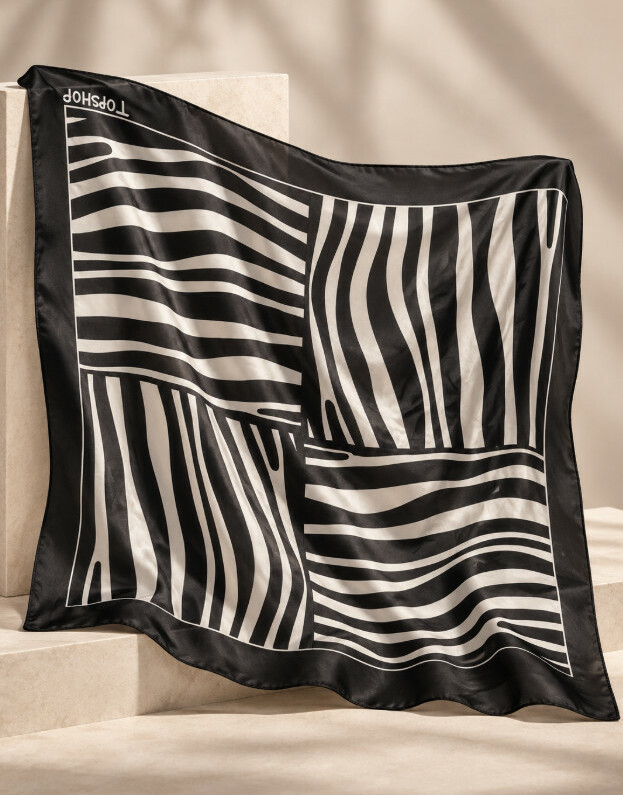chusta plażowa sarong wzór logo kontrast