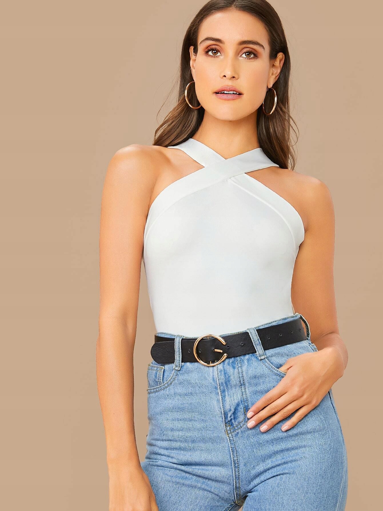 biały top casual