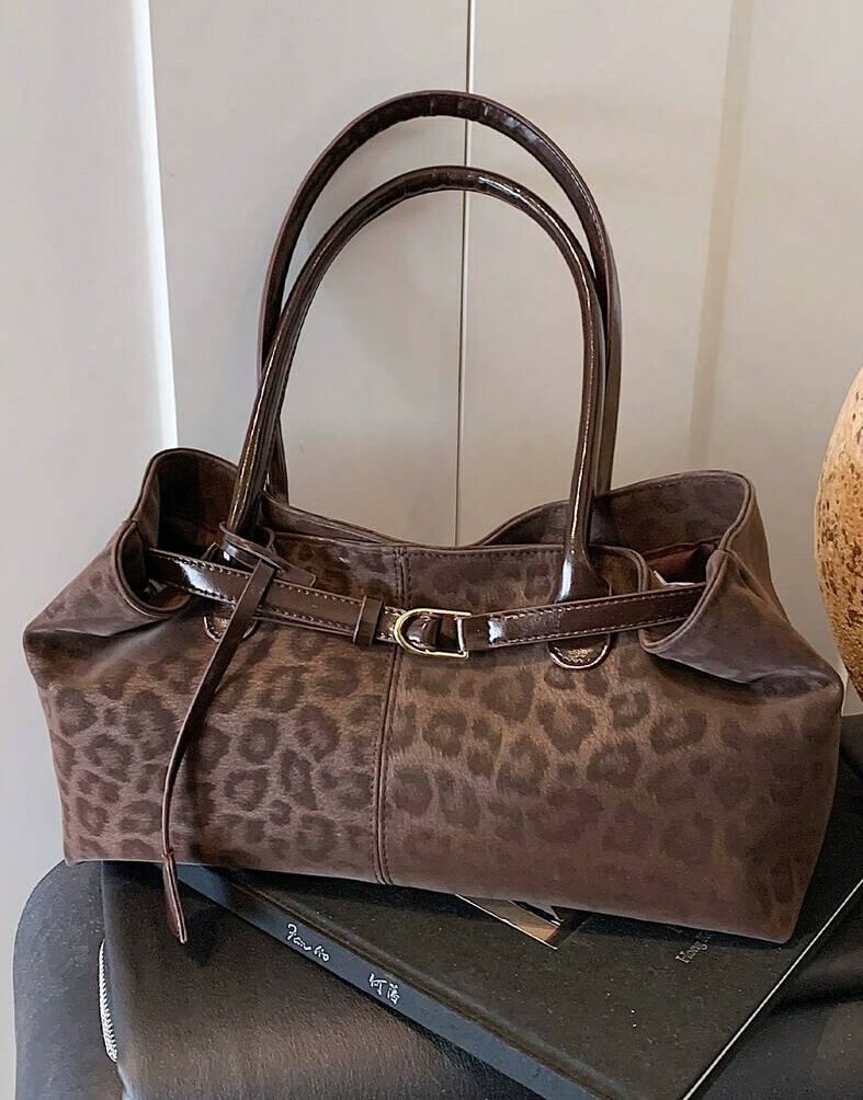 brązowa torebka animal print