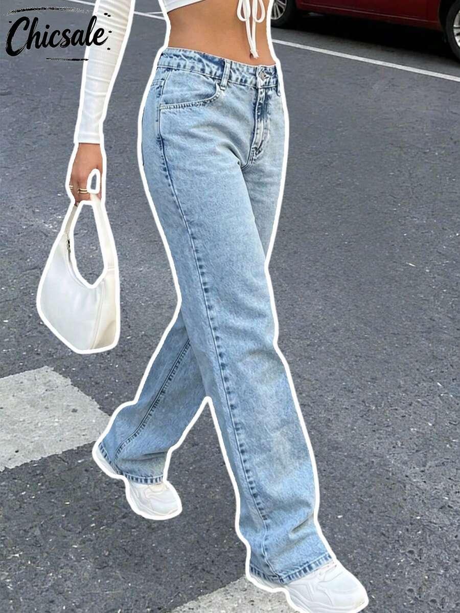 spodnie z prostymi nogawkami jeans