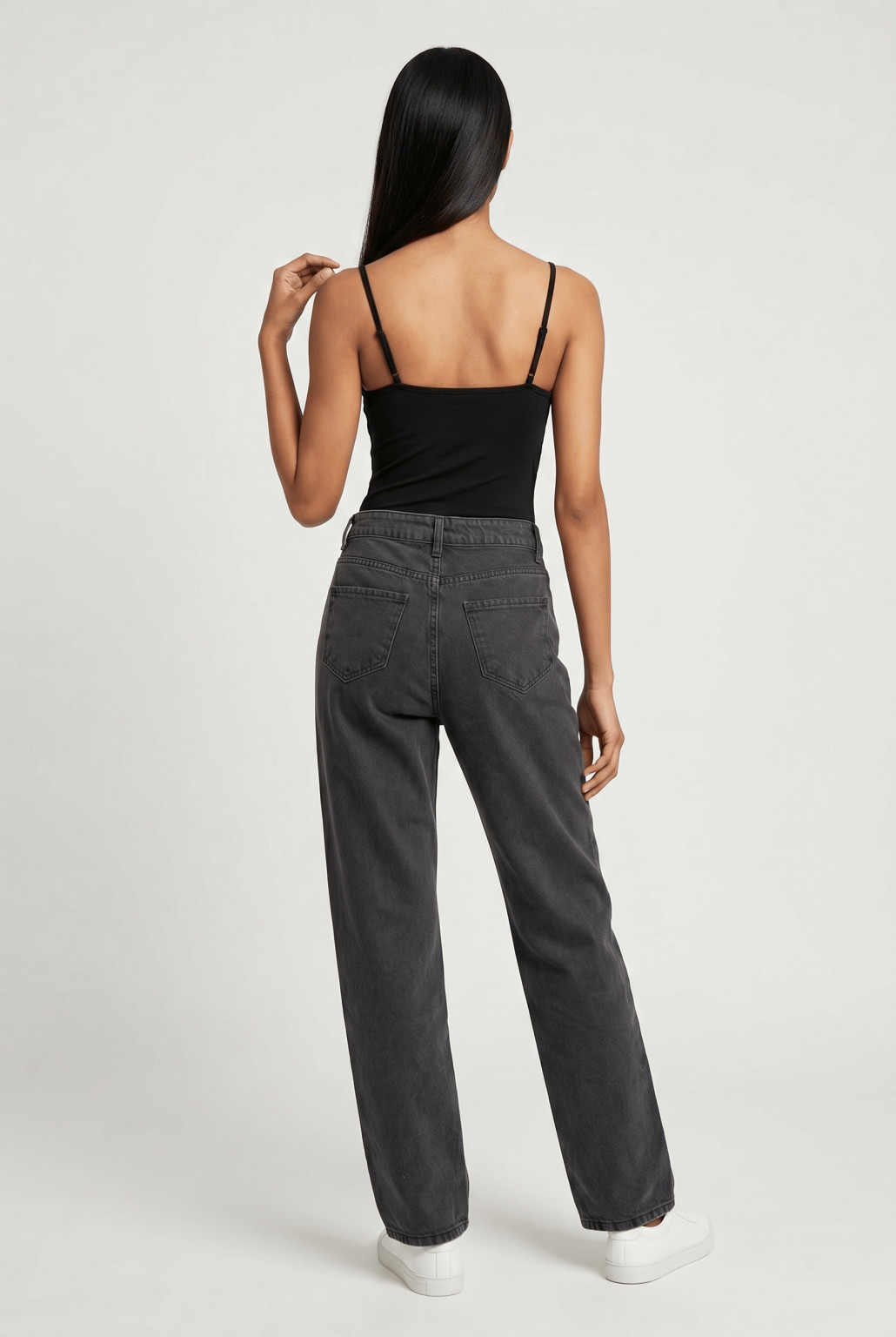 CZARNE SPODNIE JEANS 