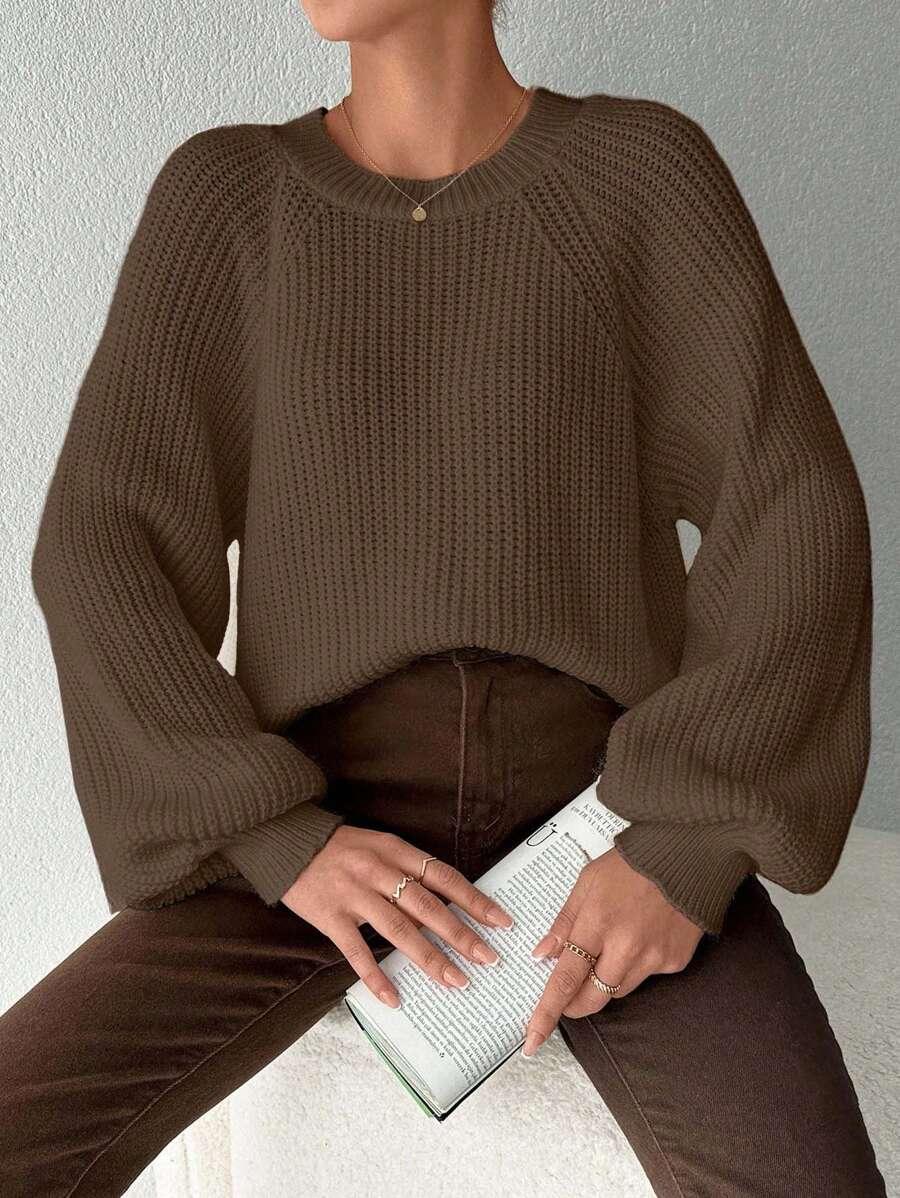 brązowy sweter oversize