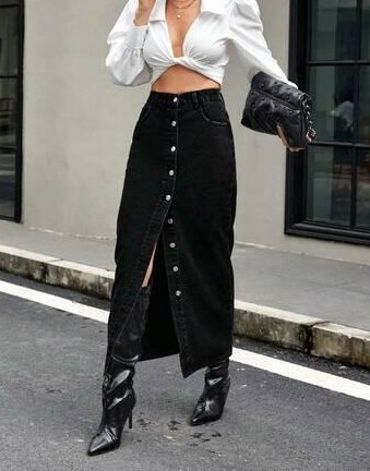 CZARNA SPÓDNICA JEANS