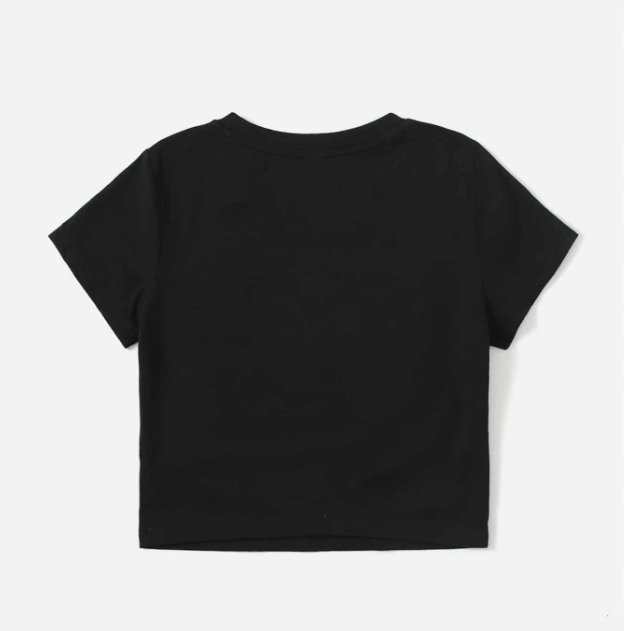 CZARNY TOP NADRUK