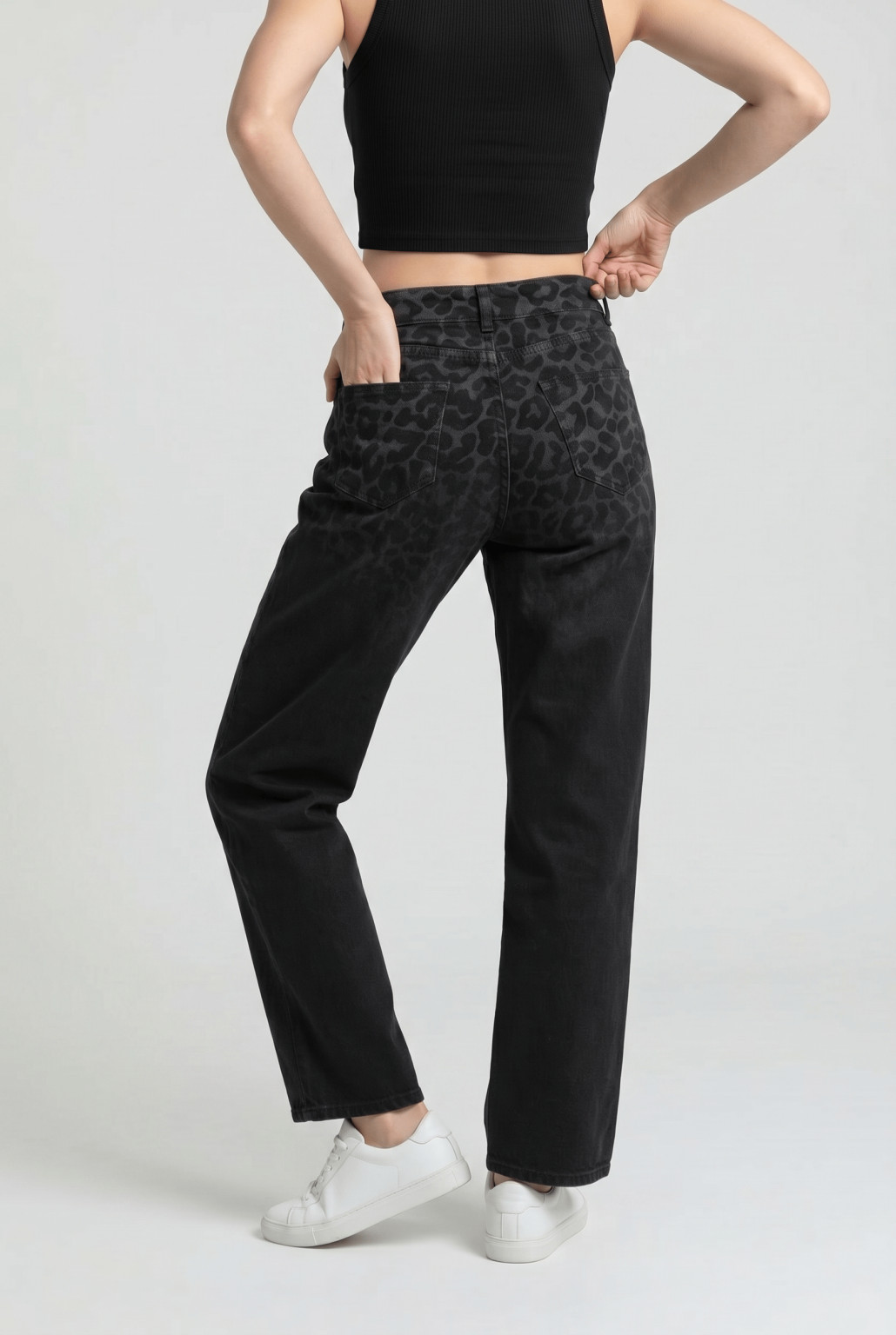 spodnie animal print jeans