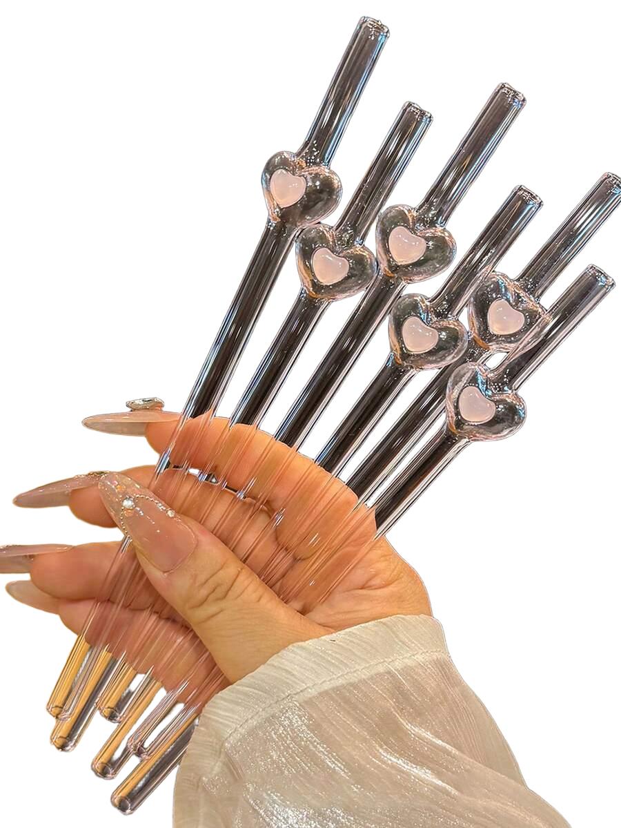 różowe słomki 6-pack
