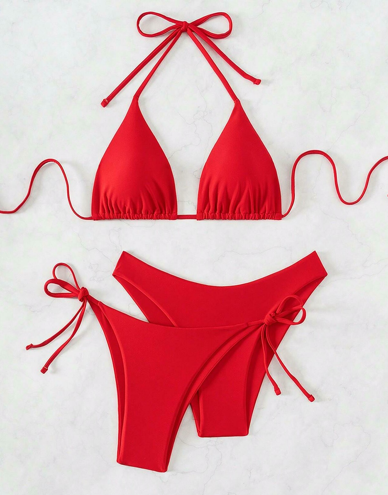 CZERWONY KOSTIUM KĄPIELOWY BIKINI