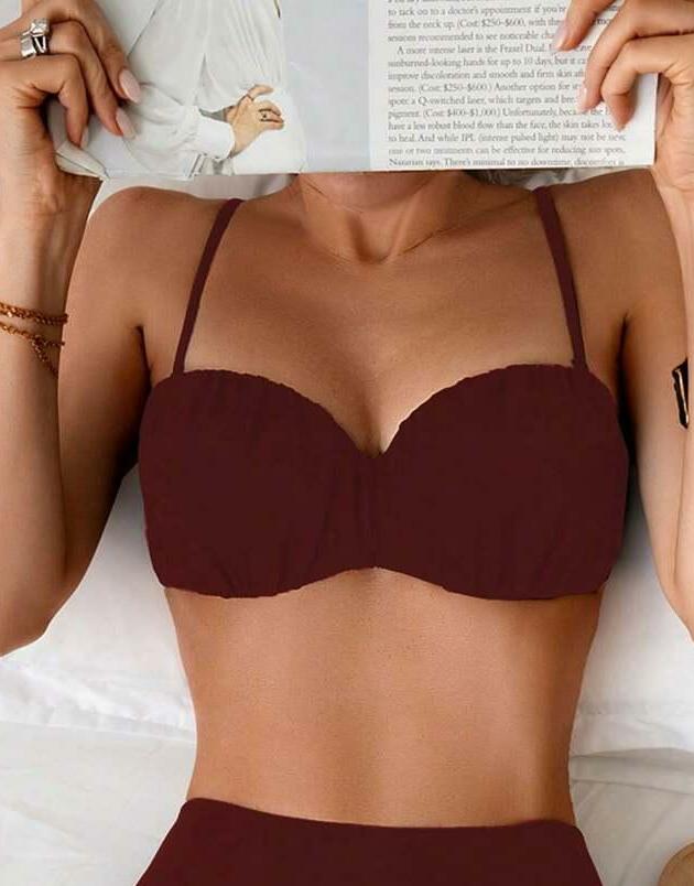 bordowa góra od bikini 
