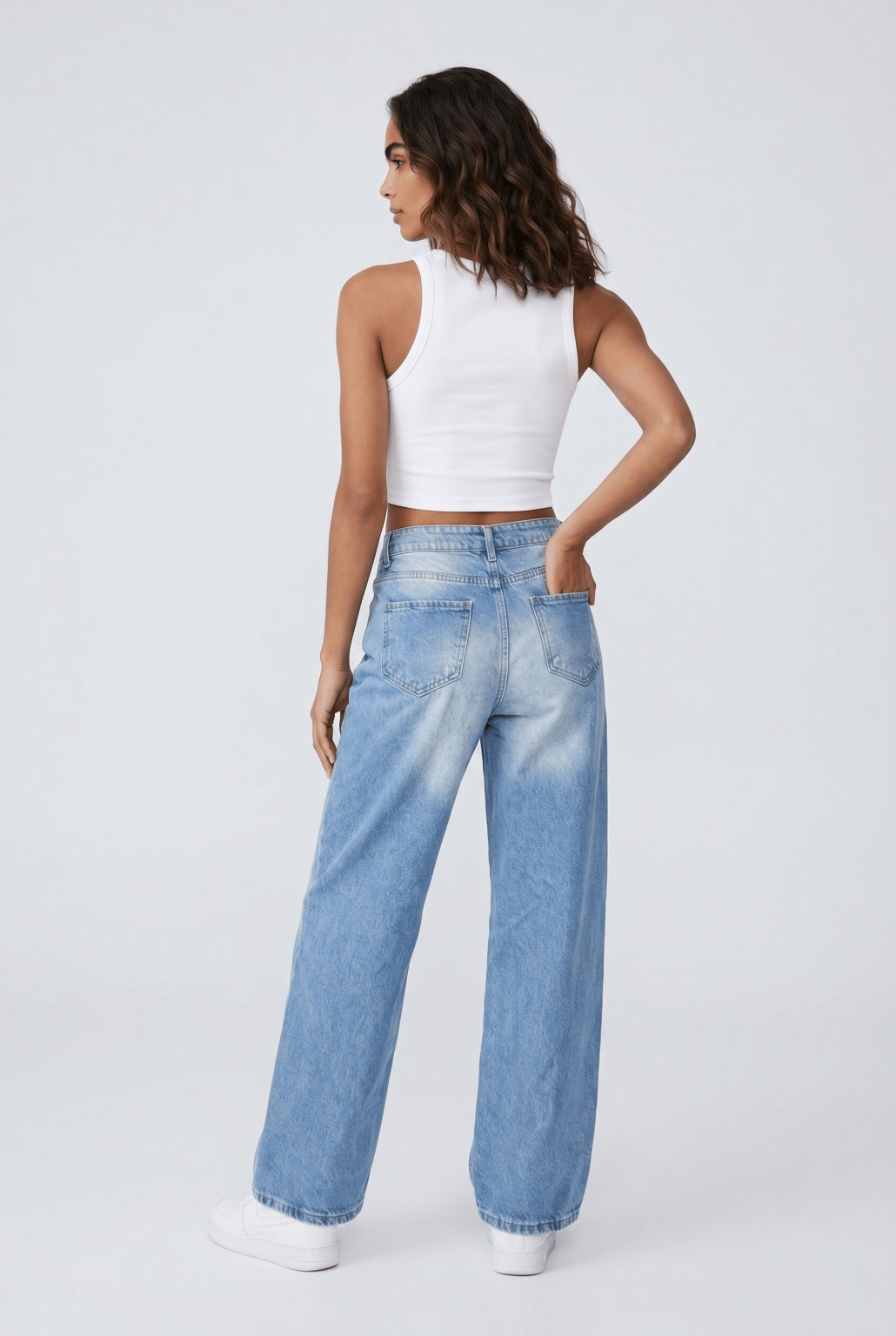 SPODNIE JEANS WYSOKI STAN PROSTA