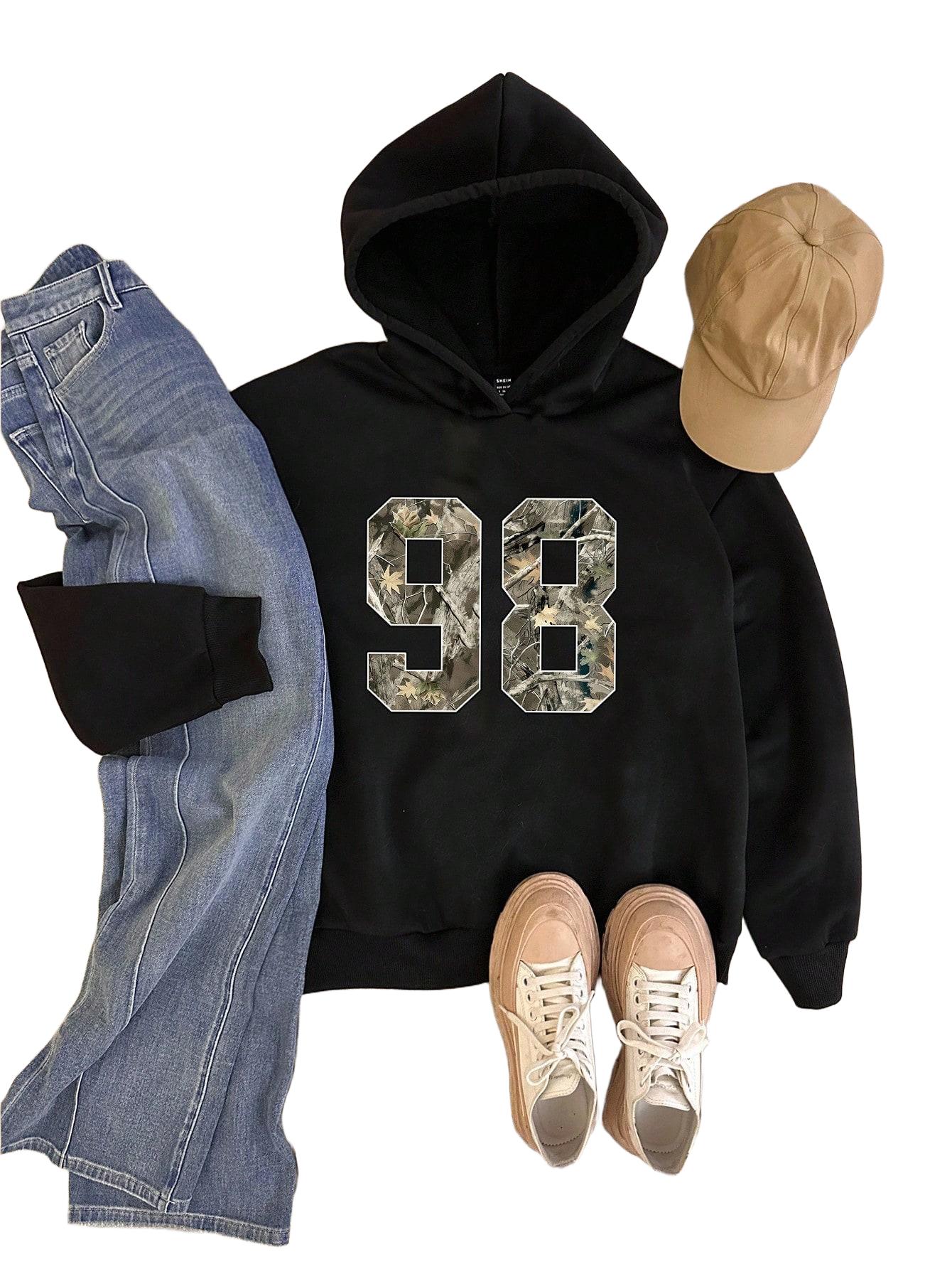 BLUZA DAMSKA REGULAR Z KAPTUREM CZARNA 