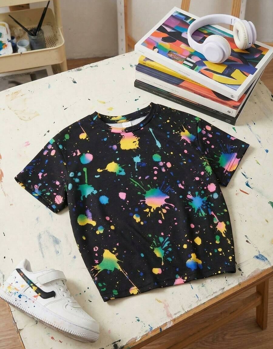 czarny t-shirt Z nadrukiem