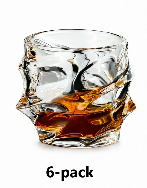 szklanki do whisky falowane tekstura 6-pack