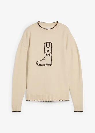 SWETER DAMSKI REGULAR OKRĄGŁY DEKOLT 