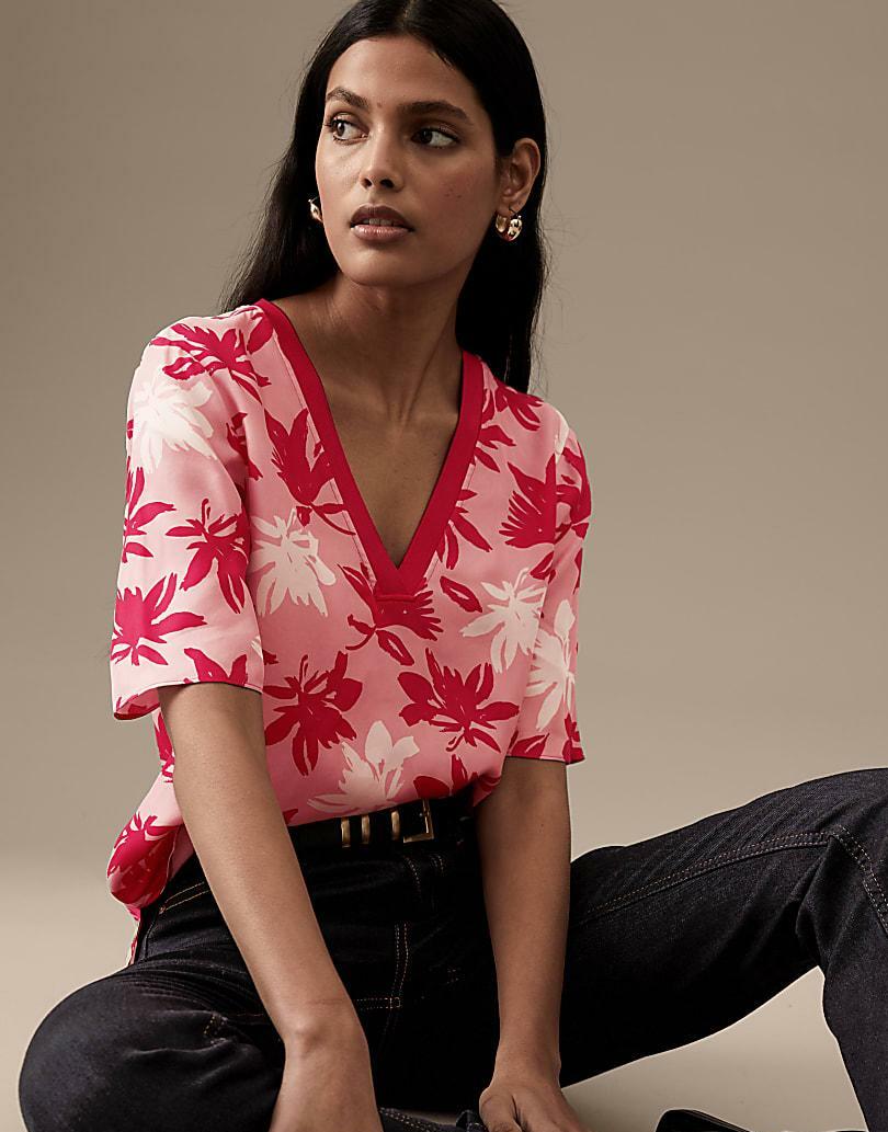 bluzka v-neck wzór T50-2176T-A4