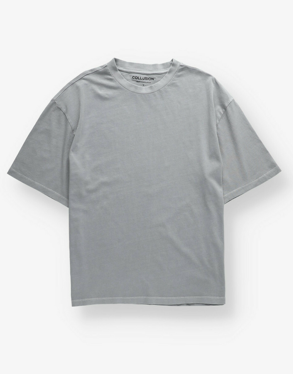 SZARY T-SHIRT KRÓTKI RĘKAW OKRĄGŁY DEKOLT BASIC