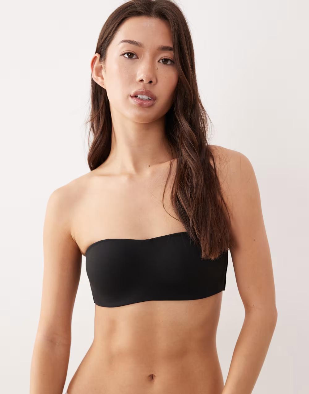 czarny biustonosz bandeau