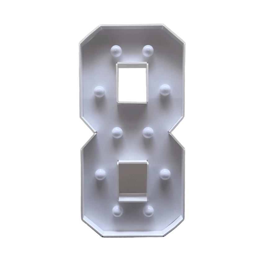  PODŚWIETLANA CYFRA 3D LICZBA 8