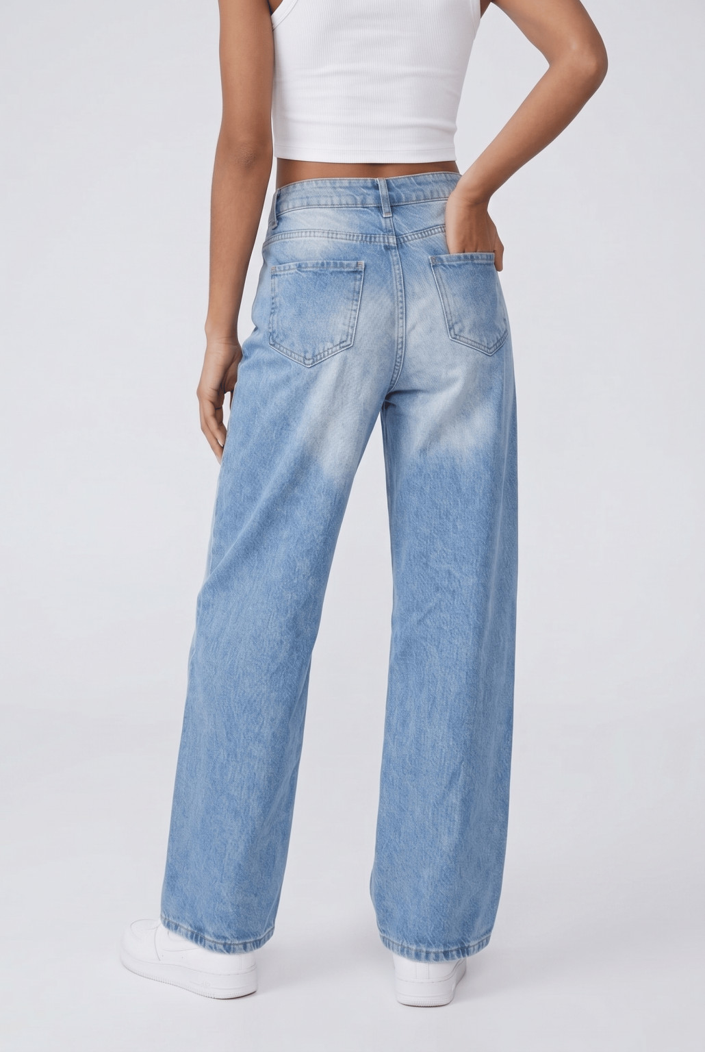 SPODNIE JEANS WYSOKI STAN PROSTA