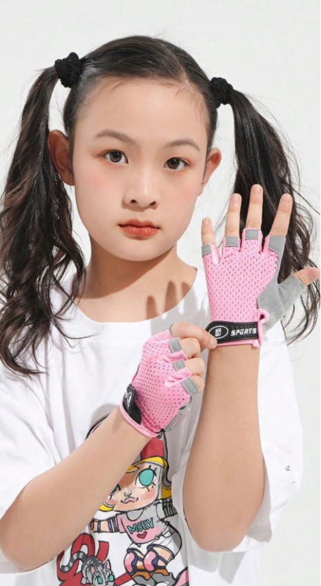 różowe rękawiczki bez palców 