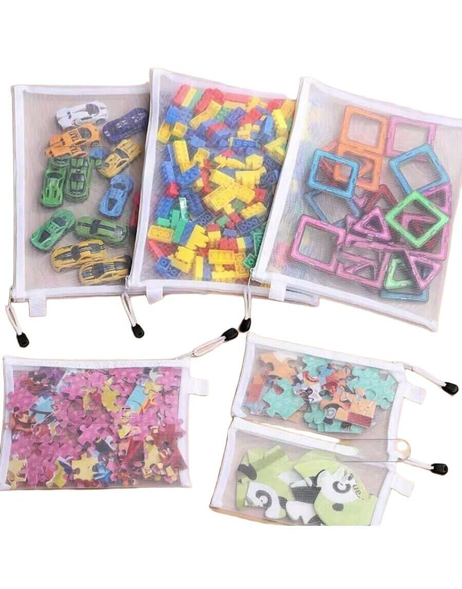 transparentny organizer siateczka zamek 5-pack