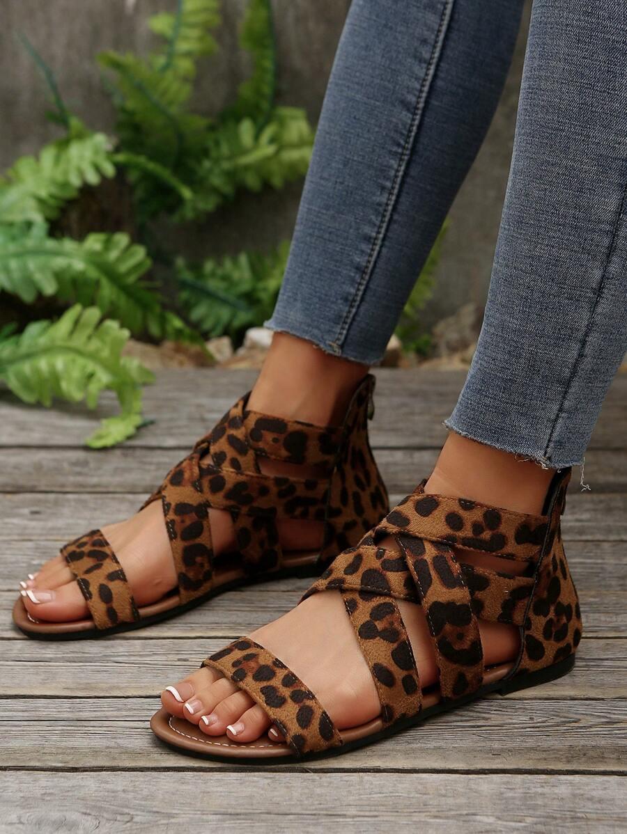 sandały animal print