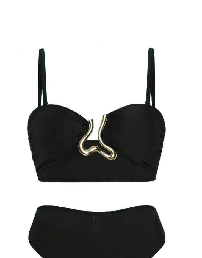 czarna góra od bikini zdobienie