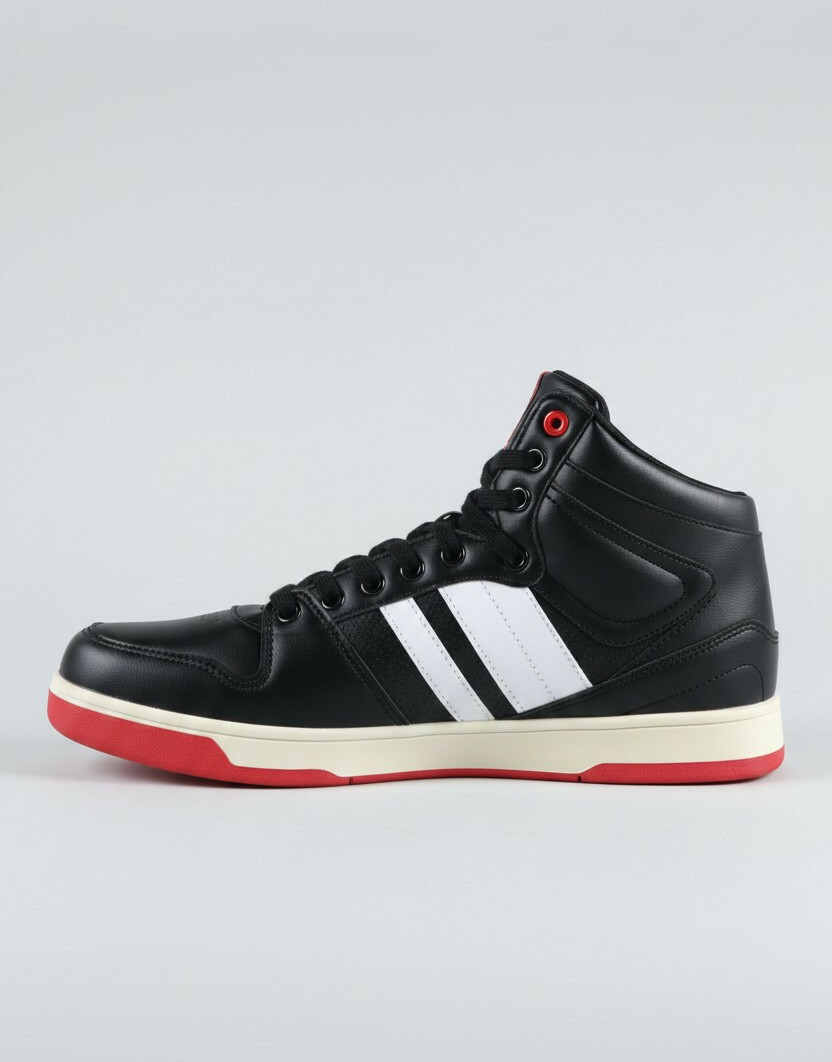 sznurowane czarne wysokie buty sportowe
