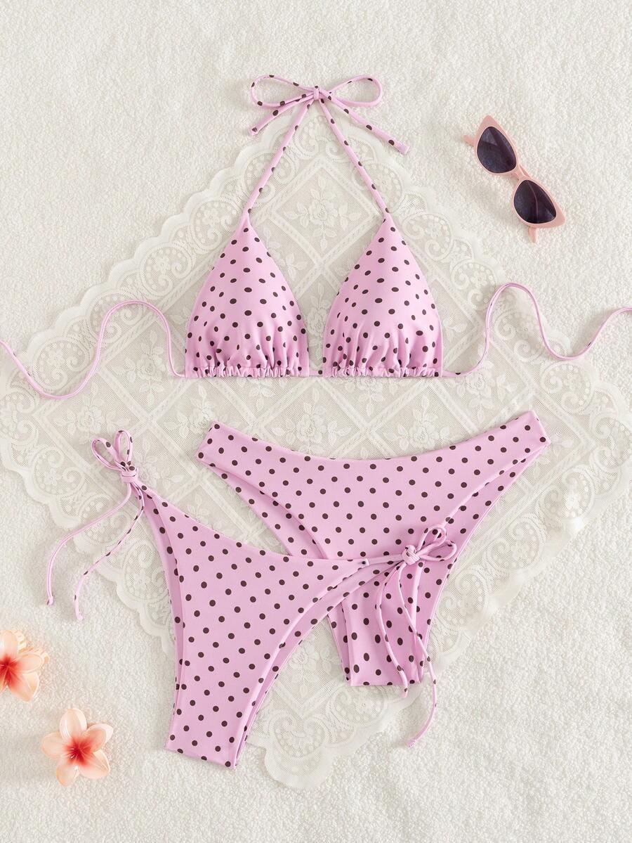 różowy komplet bikini 3-pack