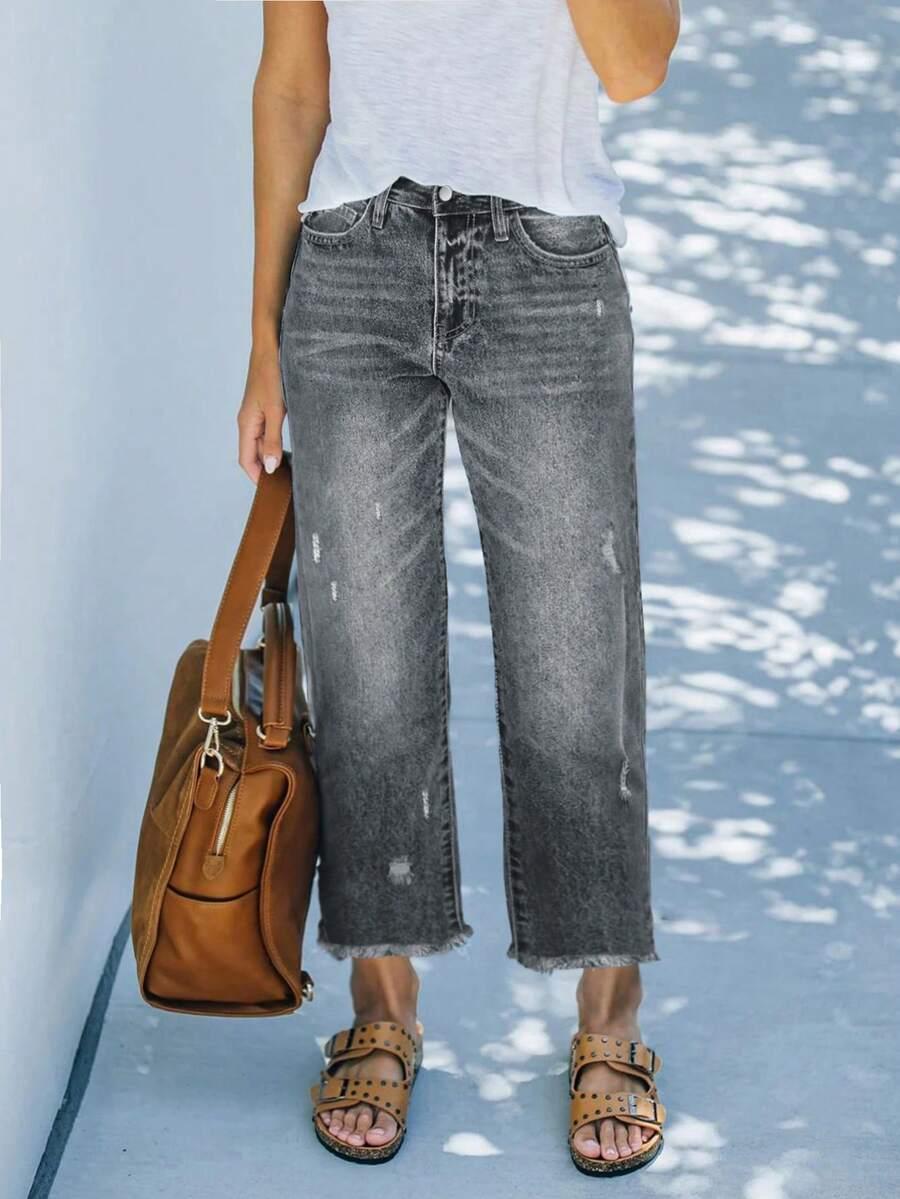 SZARE SPODNIE JEANS 